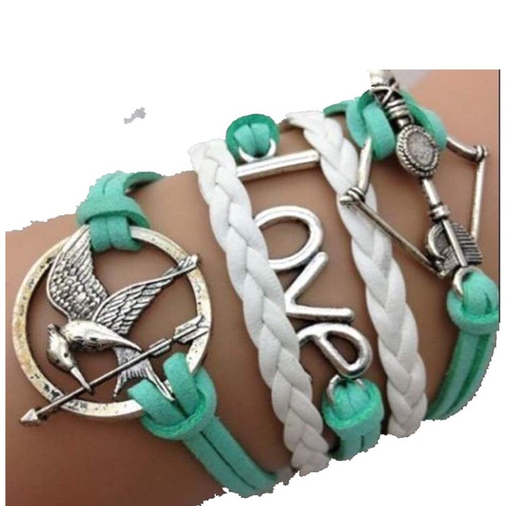 💚 Mocking Jay Love Leather Bracelet